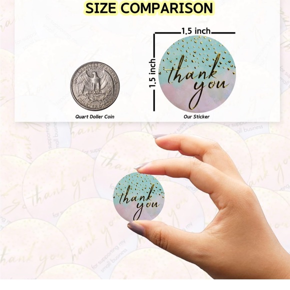 LAST SET! 50 premium gold foil thank you stickers - Picture 4 of 7